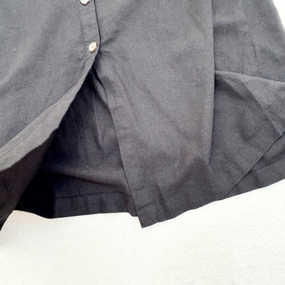 NWT Old Navy Linen-Blend Button-Front Black Midi Dress Size‎ M - Picture 10 of 14